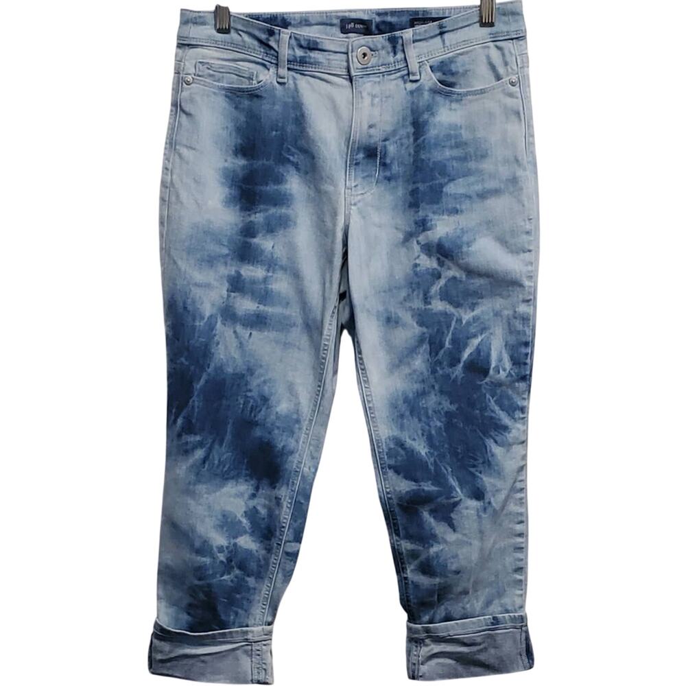 J. Jill Denim Women's High Rise Island Wash Multi Cuffed Cropped Jeans 8 Petite
